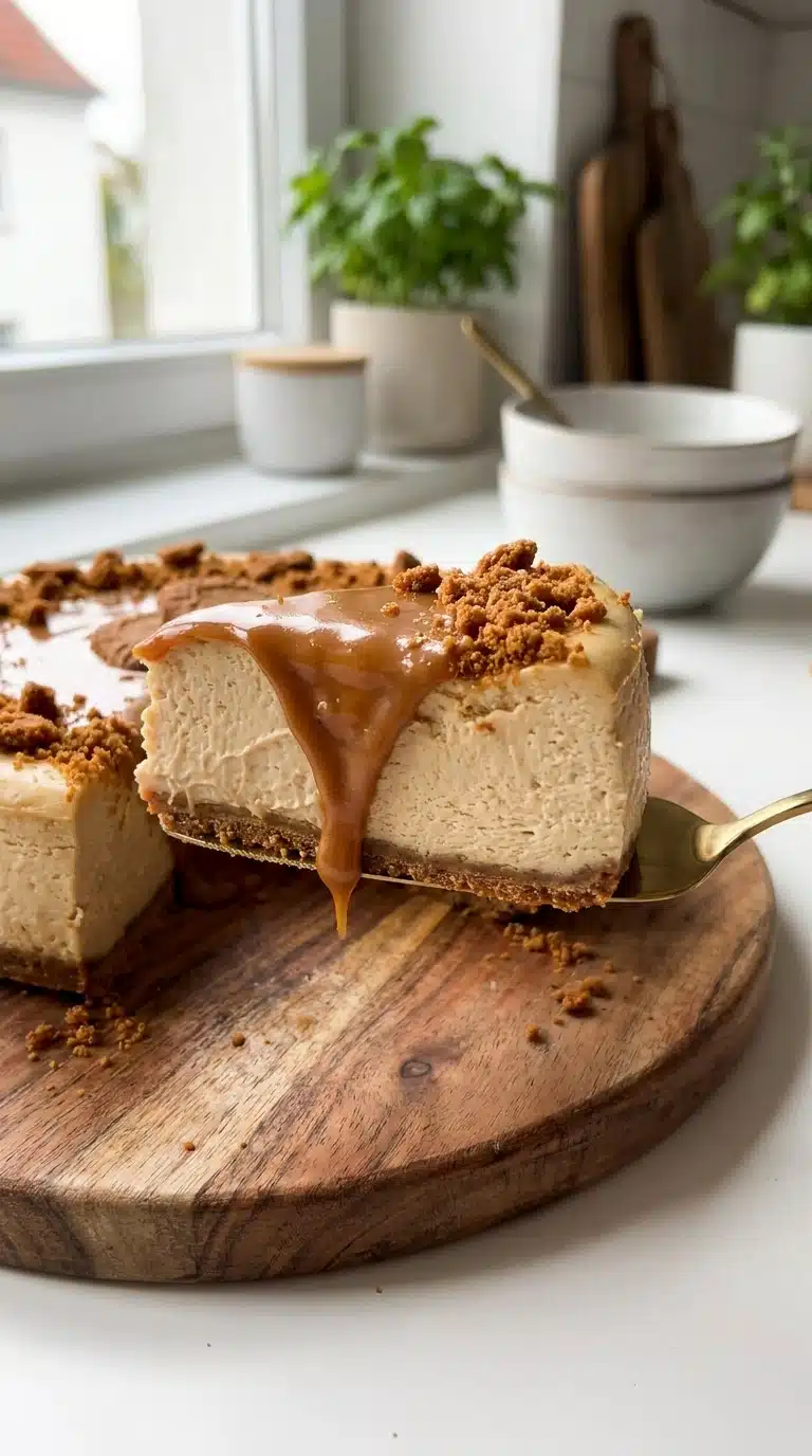 NO-OVEN BISCOFF CHEESECAKE