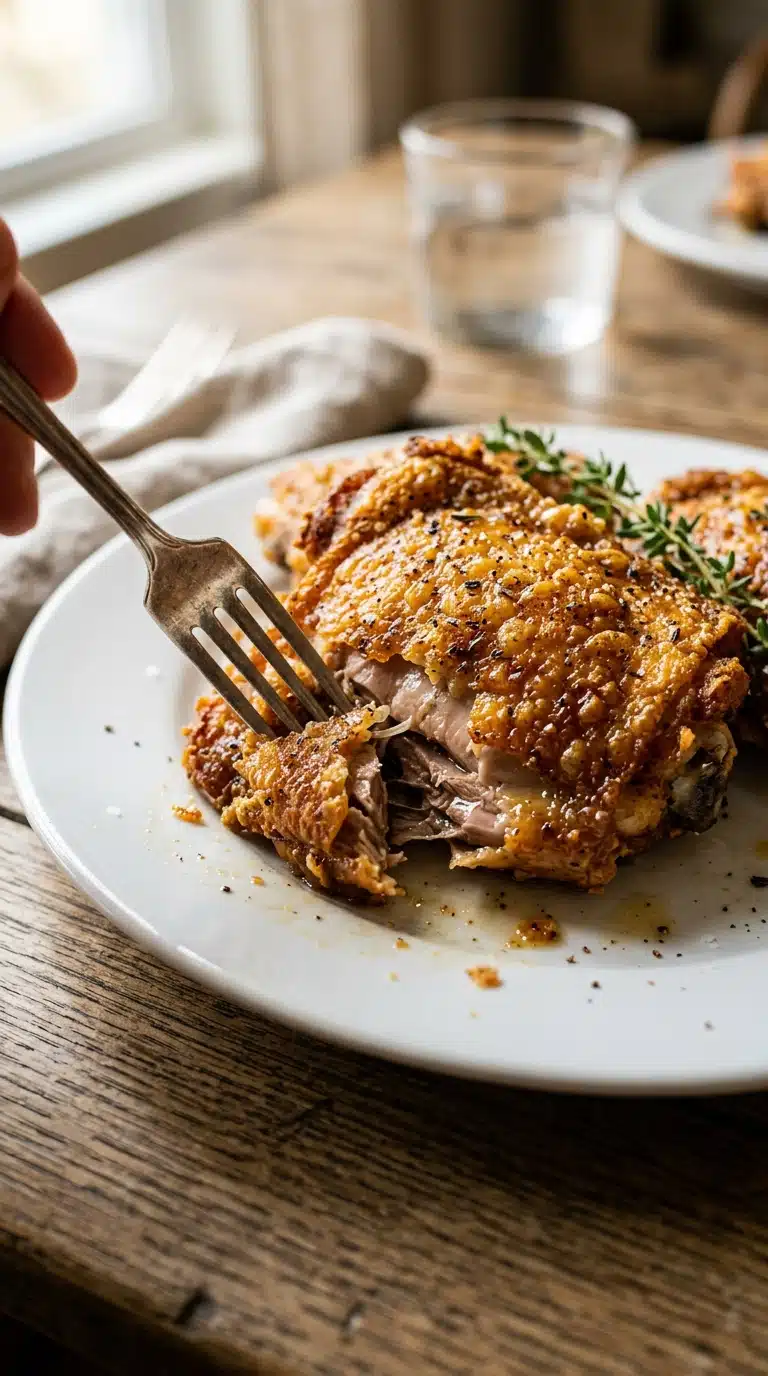 Crispy Honey Garlic Chicken Thighs
