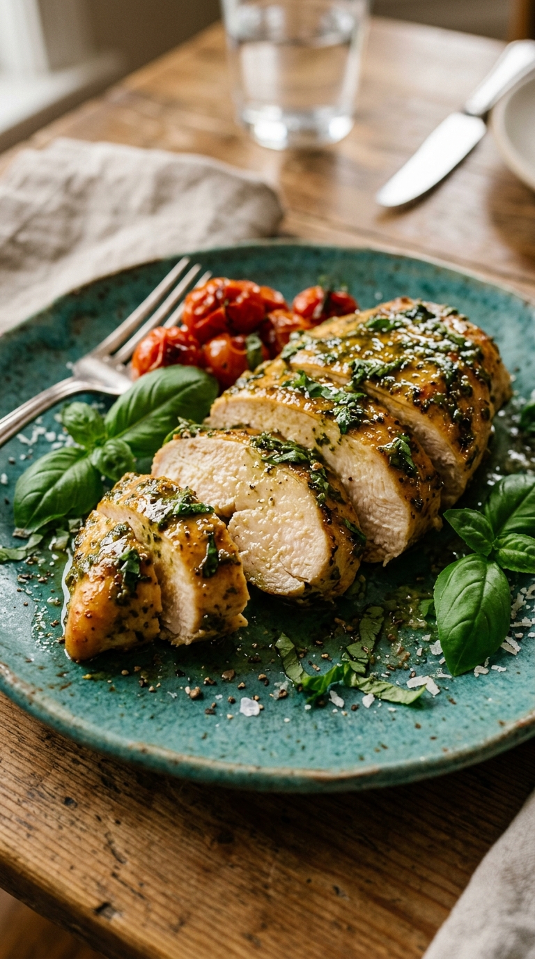 Honey Pesto Italian Dressing Baked Chicken