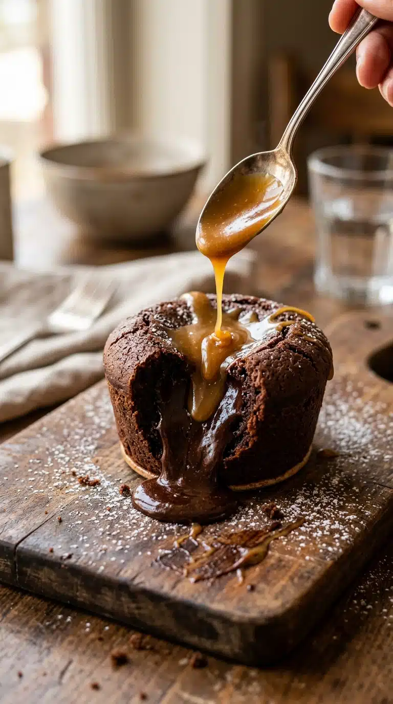 Chocolate Peanut Butter Lava Brookie Muffins