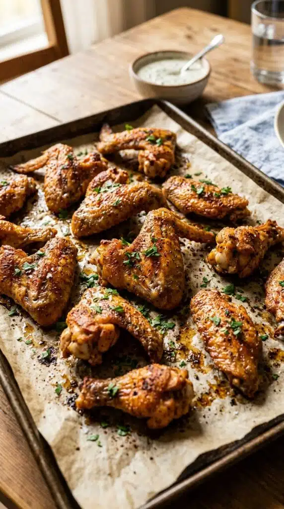 Crispy Baked Garlic Butter Chicken Wings