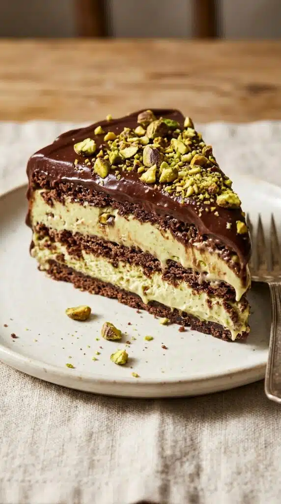Chocolate Pistachio Icebox Cake