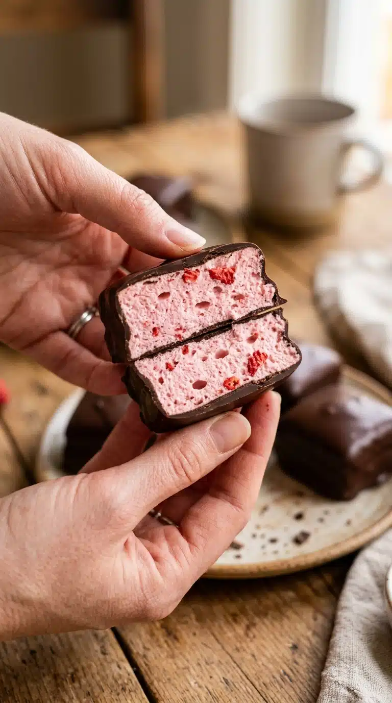 Homemade 3 Musketeers-Style Chocolate Raspberry Nougat Bars