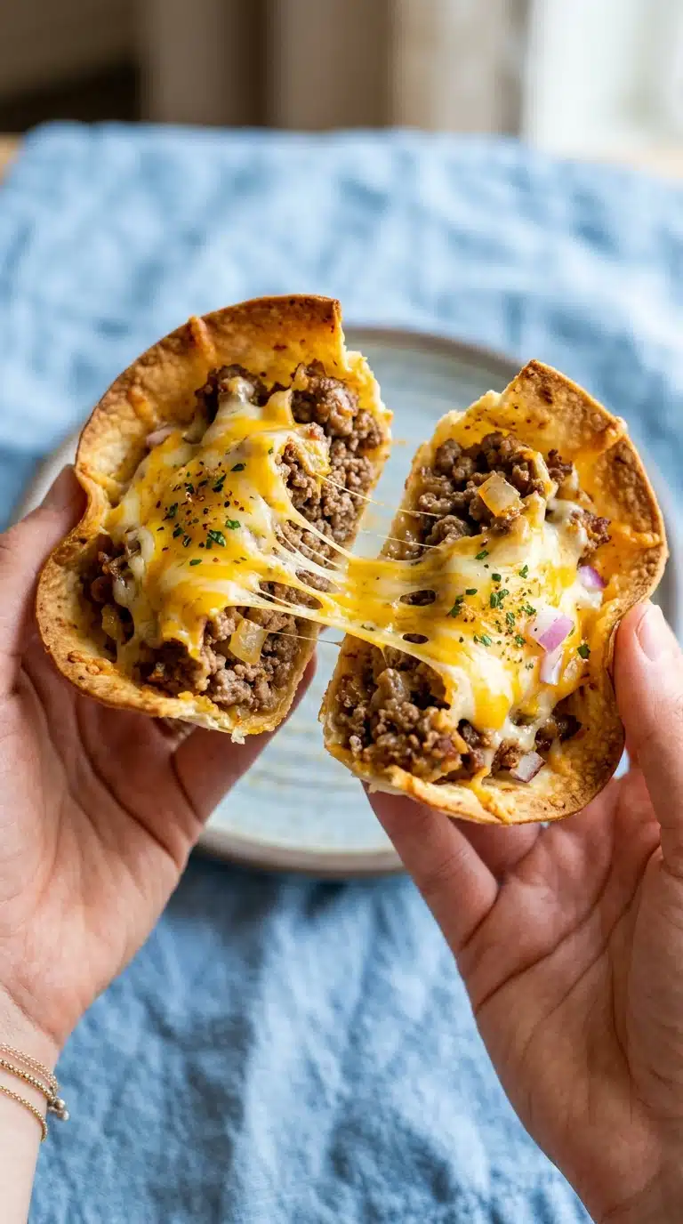 Cheeseburger Tortilla Cups