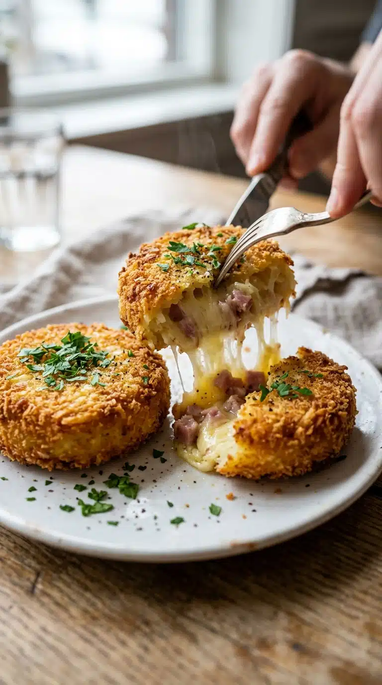 Crispy Ham & Cheese Potato Patties
