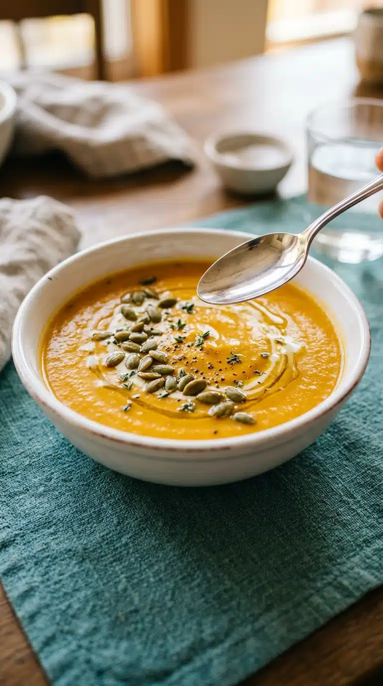 Roasted Butternut Squash & Red Pepper Soup