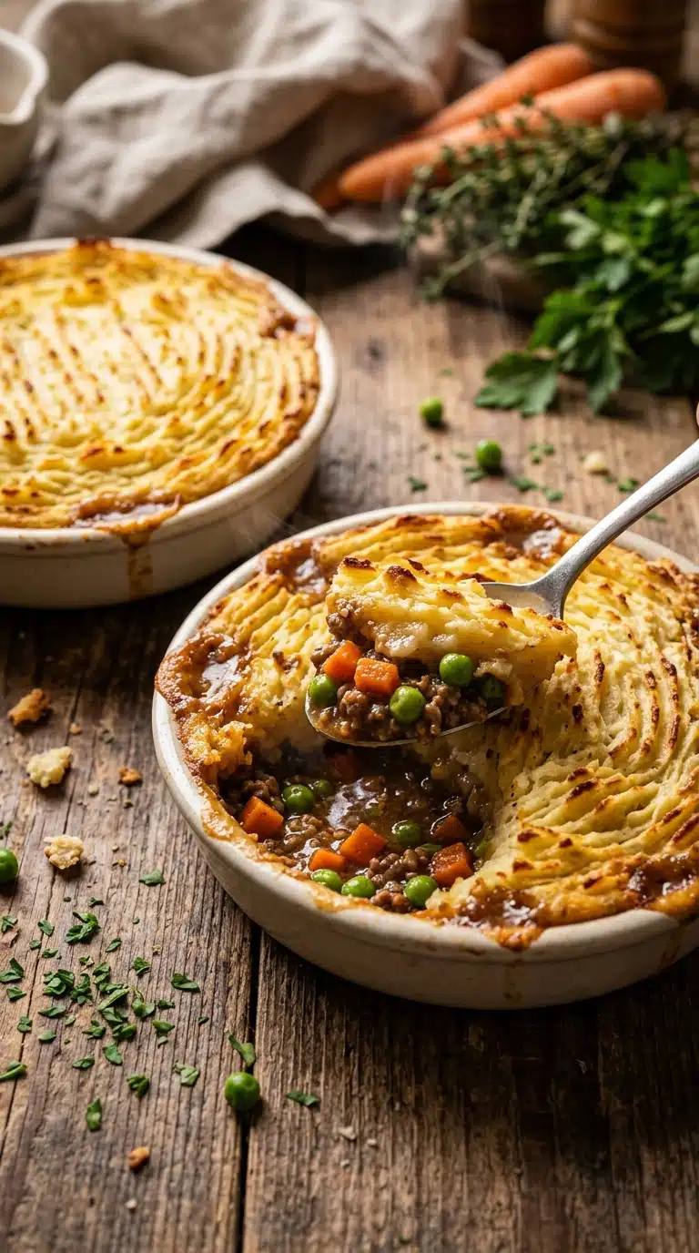 individual potato-topped cottage pie